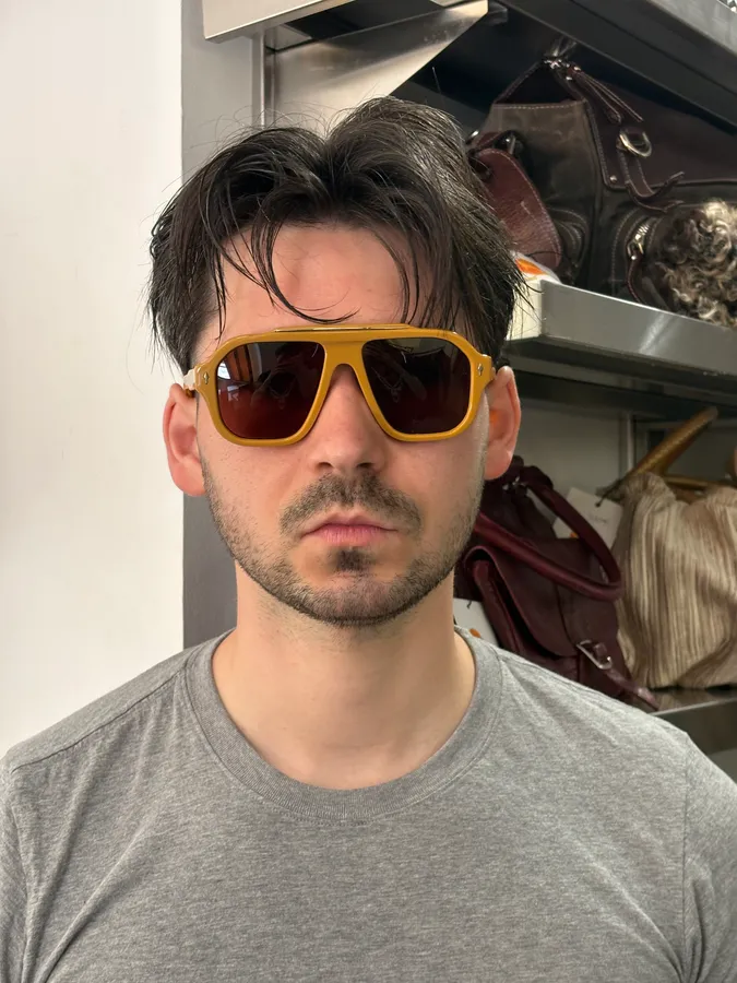 Jacques Marie Mage Aviator Camel Sunglasses - Image 2