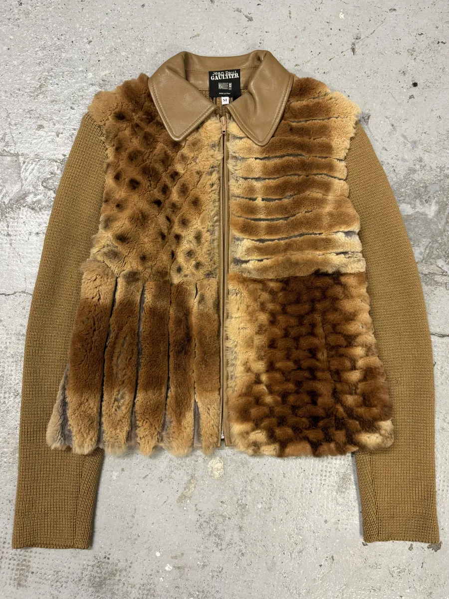 Jean Paul Gaultier Beige Maille Camel Fur Jacket - Image 3