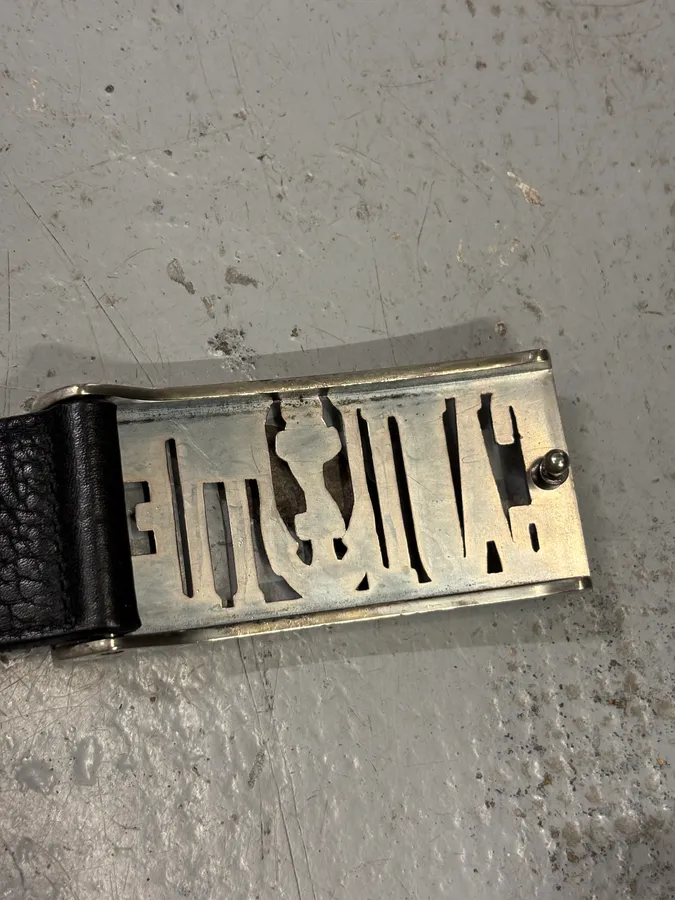 Jean Paul Gaultier Black Leather Anchor Buckle Belt - Image 5