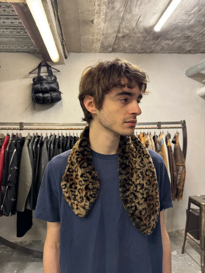 Jean Paul Gaultier Faux Fur Leopard Scarf - Image 2