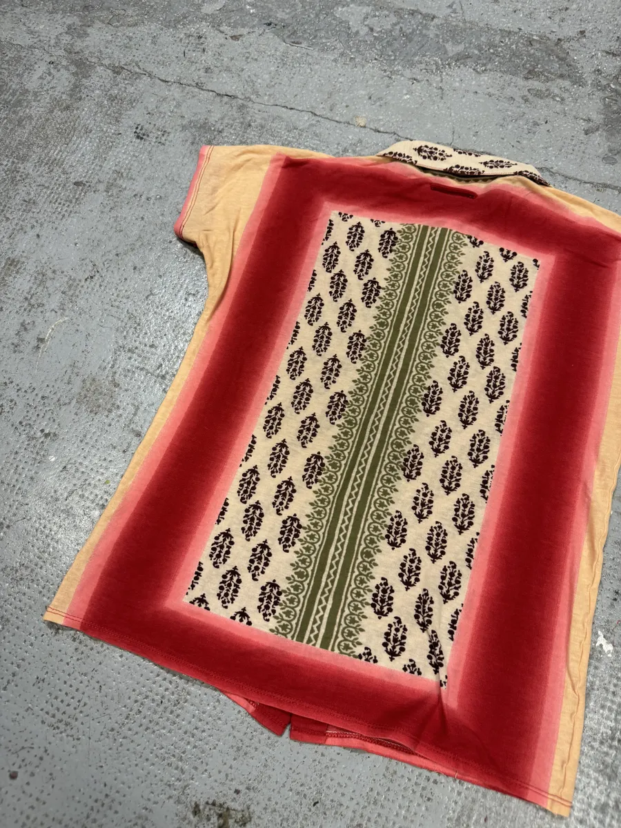 Jean Paul Gaultier Maille Red Mozaic Summer Short Sleeves Shirt - Image 4