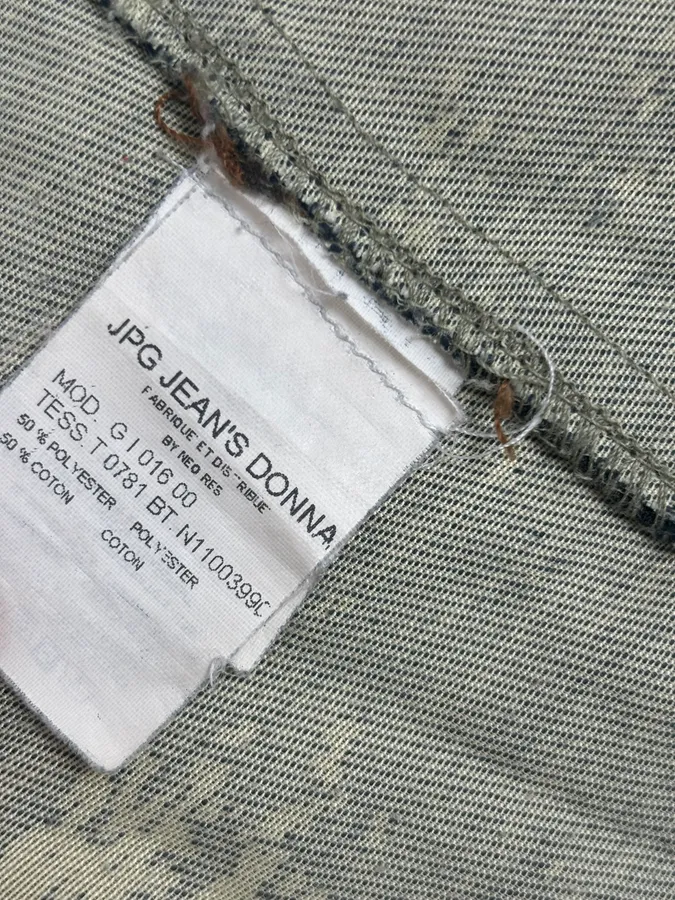 Jean Paul Gaultier Navy Beige Denim Trompe-lœil Blazer Jacket - Image 11