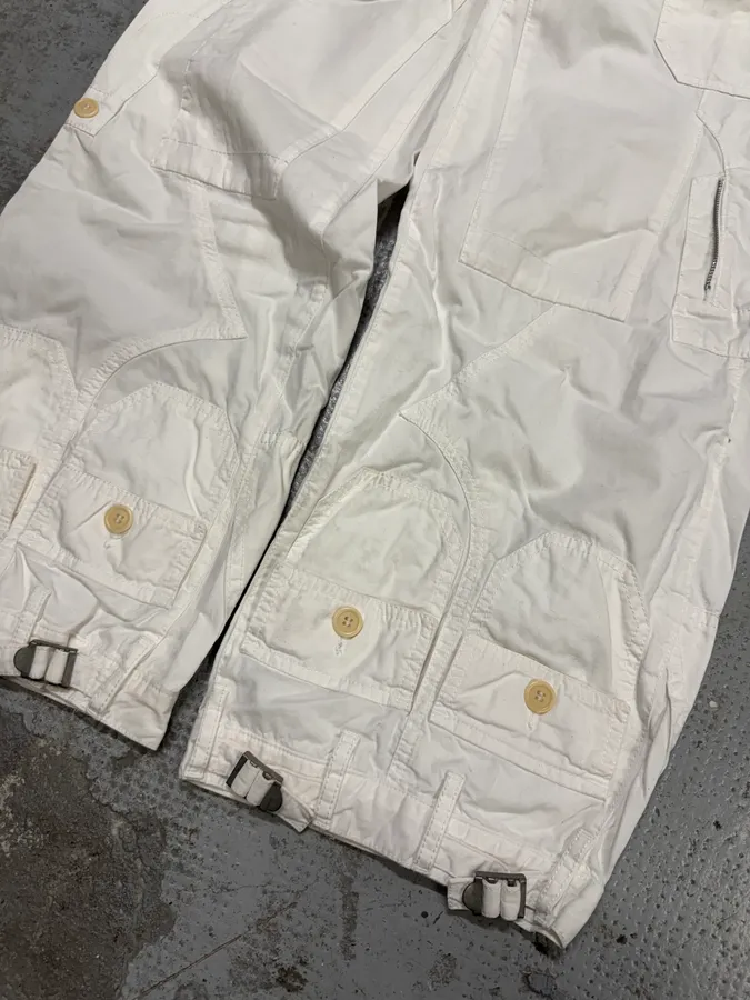 Jean Paul Gaultier Trompe LOeil Pockets Cargo White Pants - Image 3