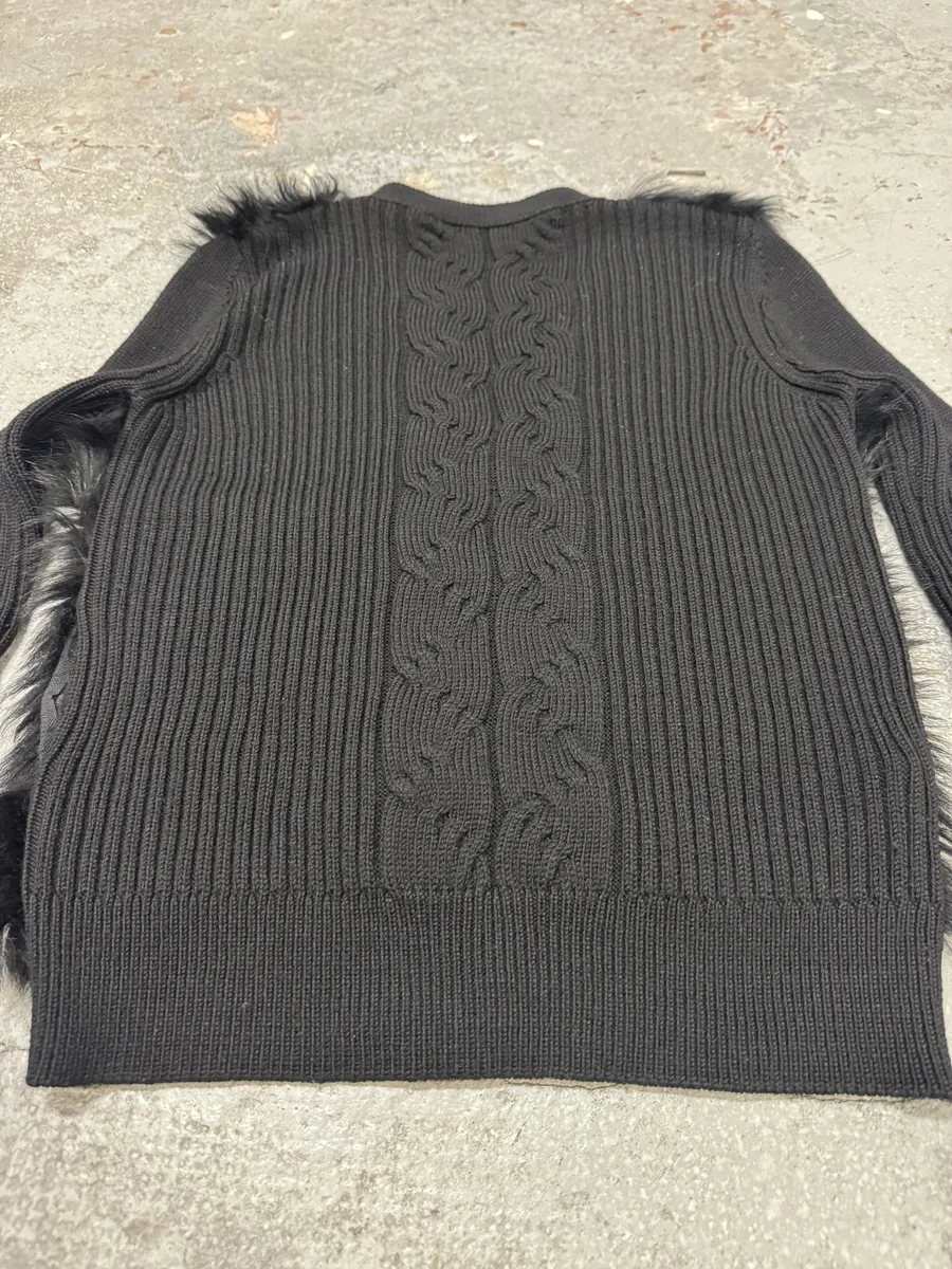 Jil Sander Black Fur Plushed Wool Cardigan - Image 5