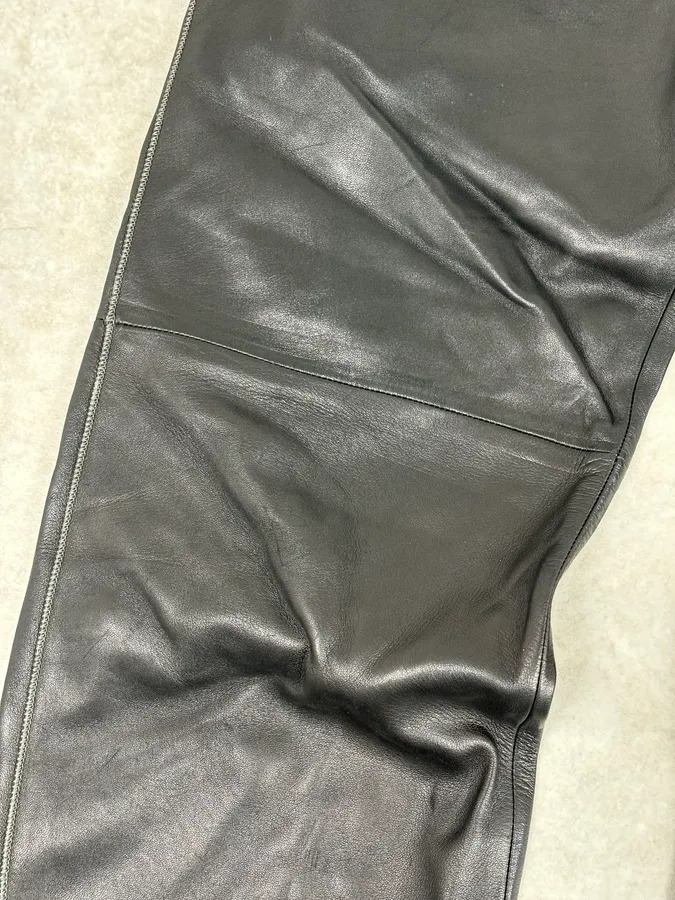 Jil Sander Black Leather Premium Biker Pants - Image 9