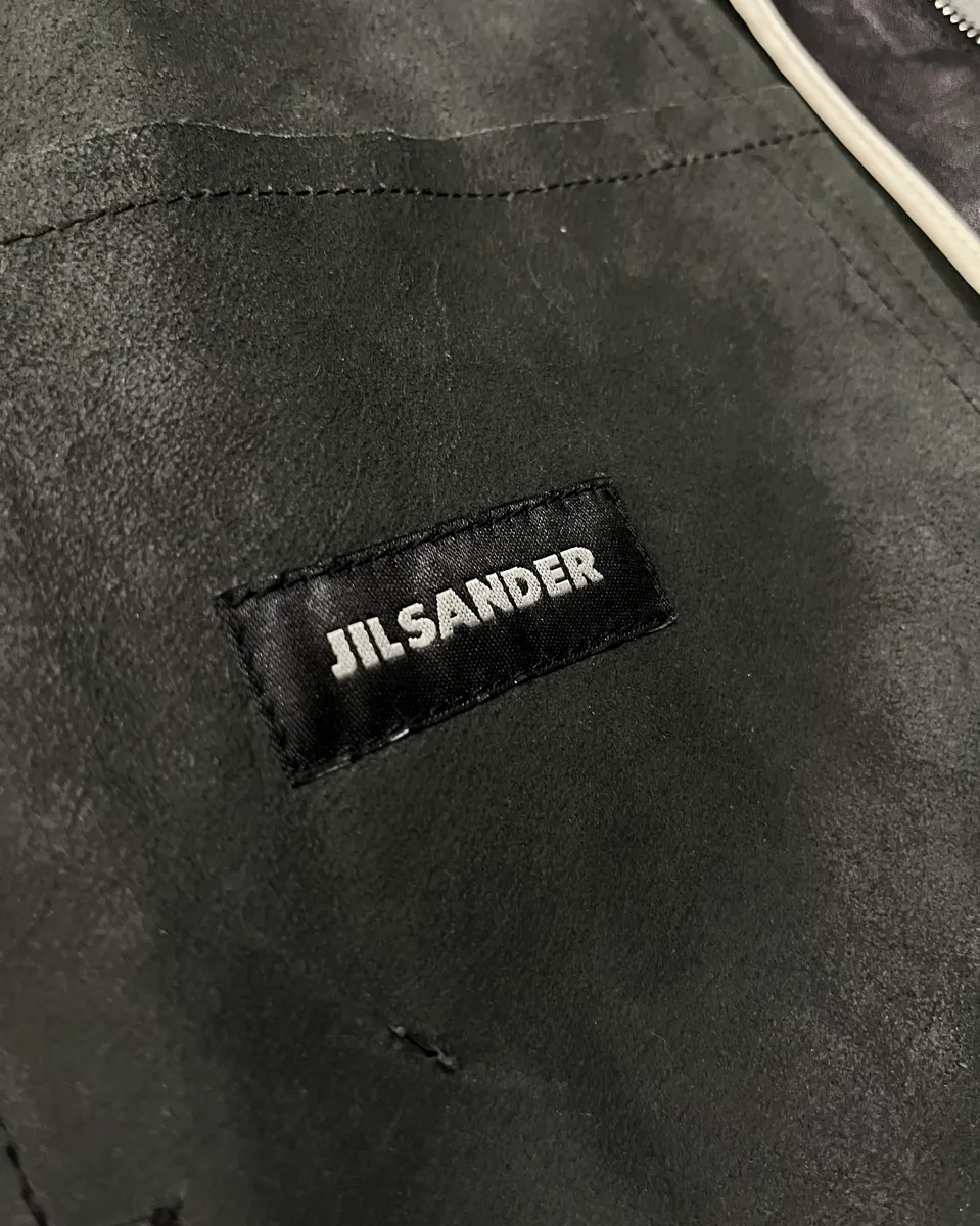 Jil Sander Black Leather Racer Jacket - Image 9