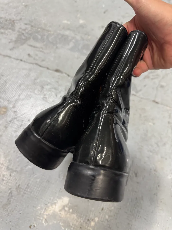 Jil Sander Black Satin Leather Boots - Image 4