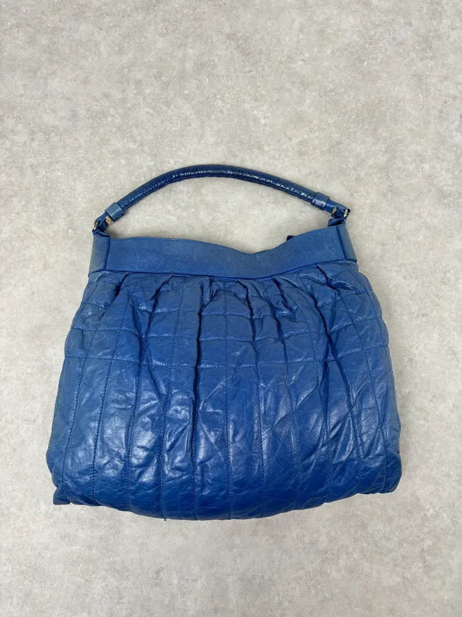 Jil Sander Blue Leather Handle Bag - Image 6