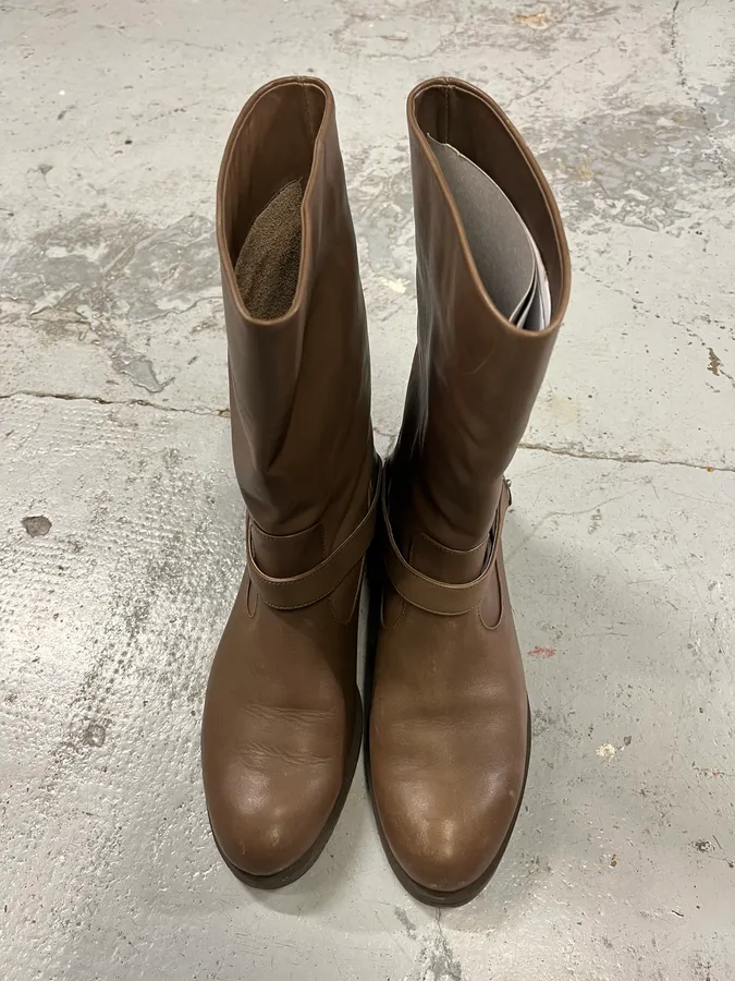 Jil Sander Brown Leather Ankle Boots - Image 2