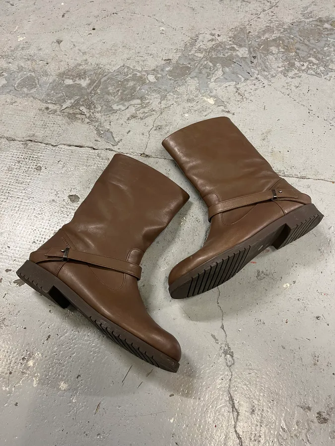Jil Sander Brown Leather Ankle Boots - Image 5