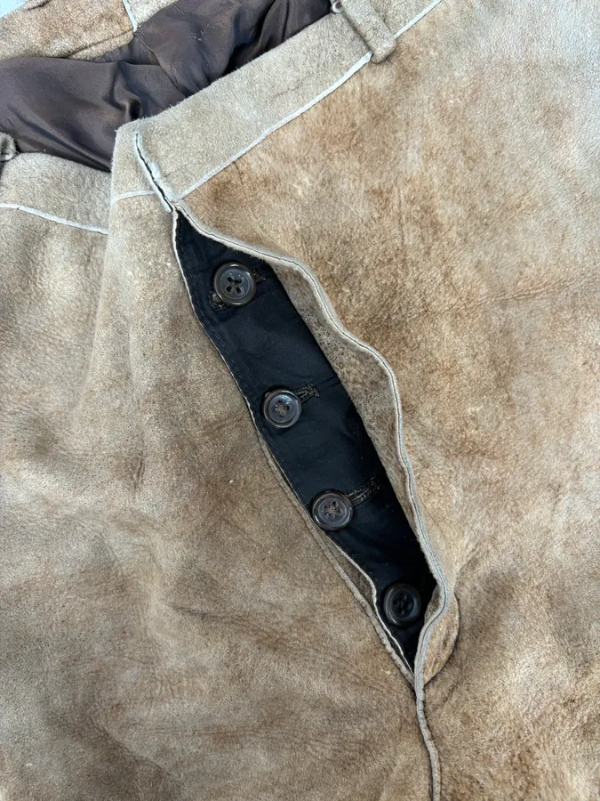 Jil Sander Brown Leather Classy Pants - Image 8