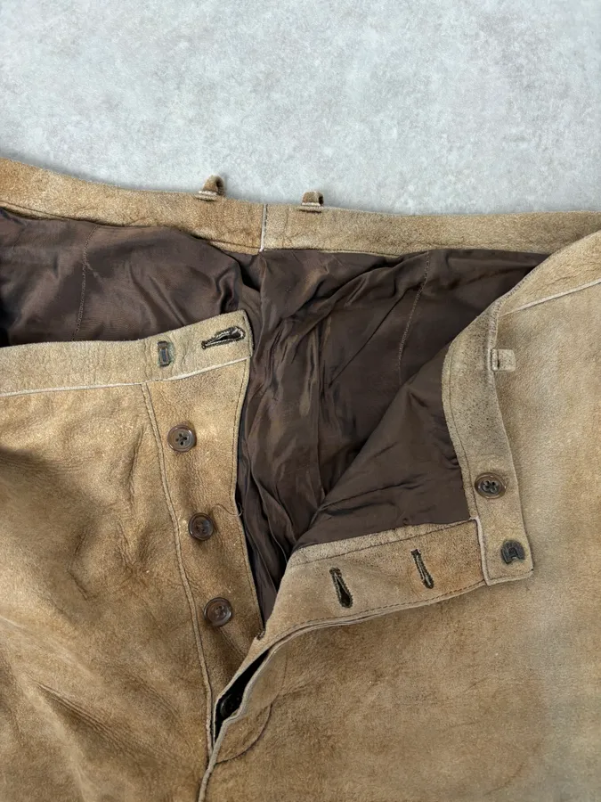 Jil Sander Brown Leather Classy Pants - Image 9