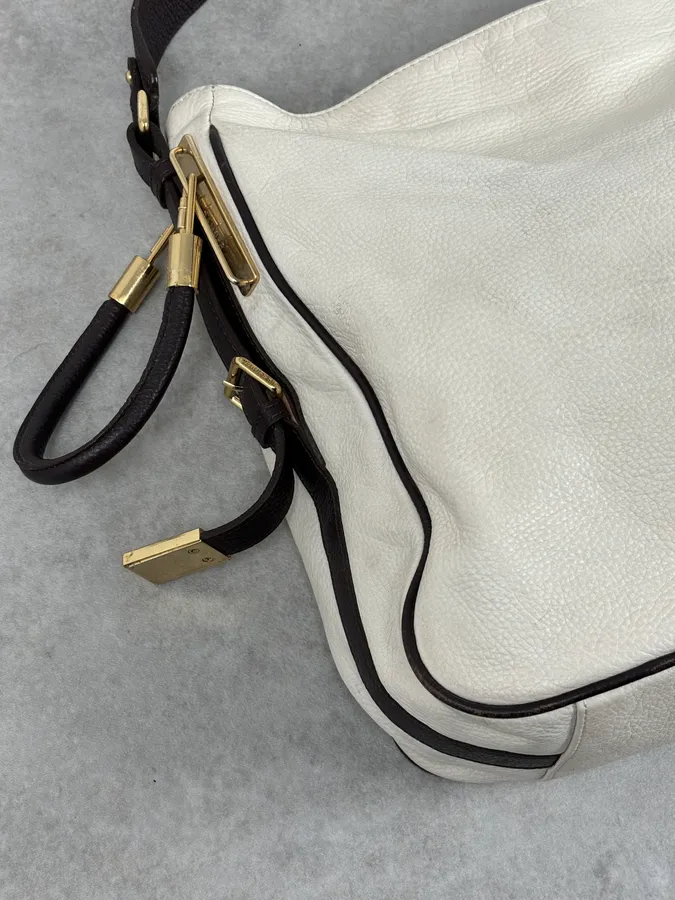 Jil Sander Creamy White Leather Handle Bag - Image 4