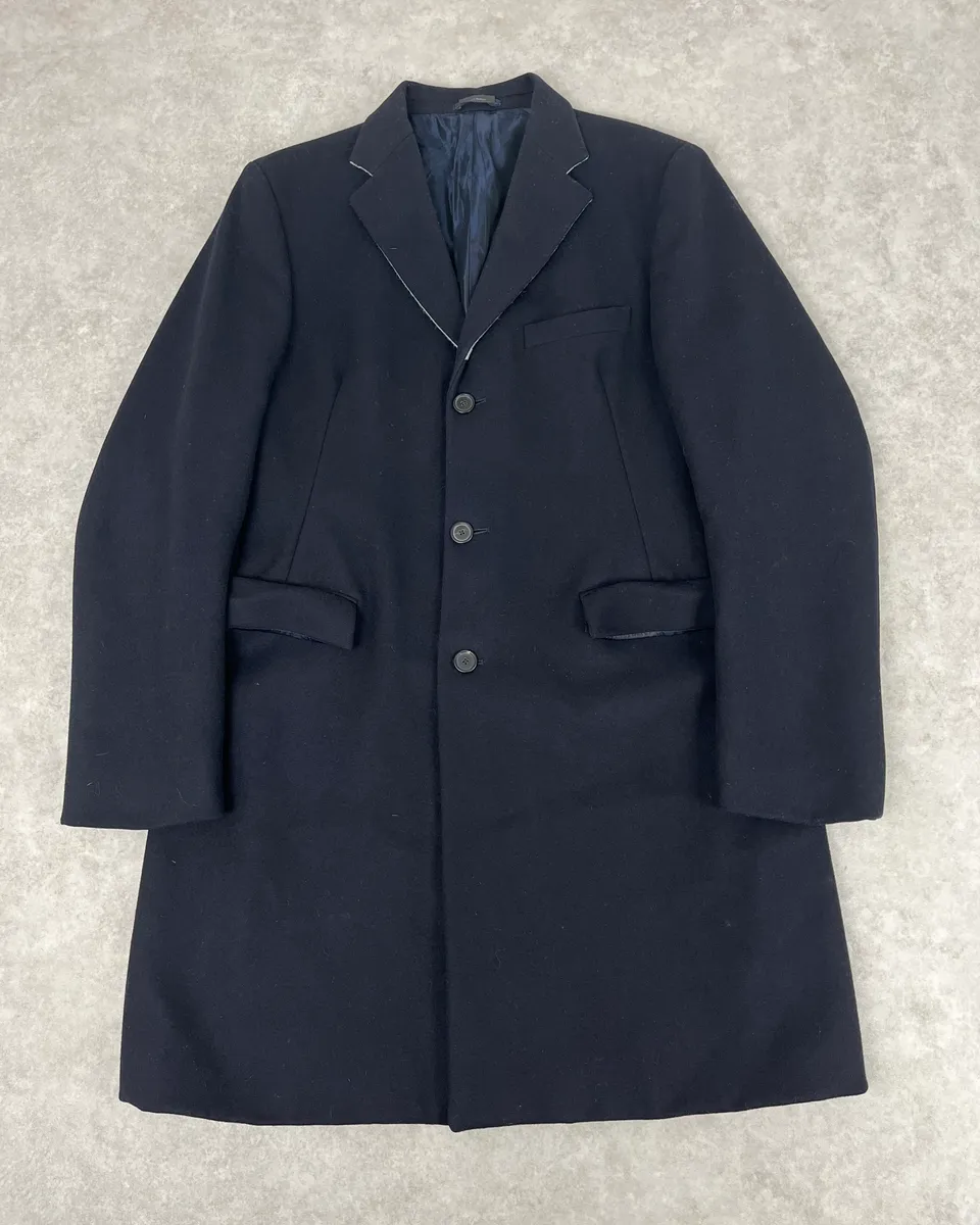 Jil Sander Navy Wool Long Coat