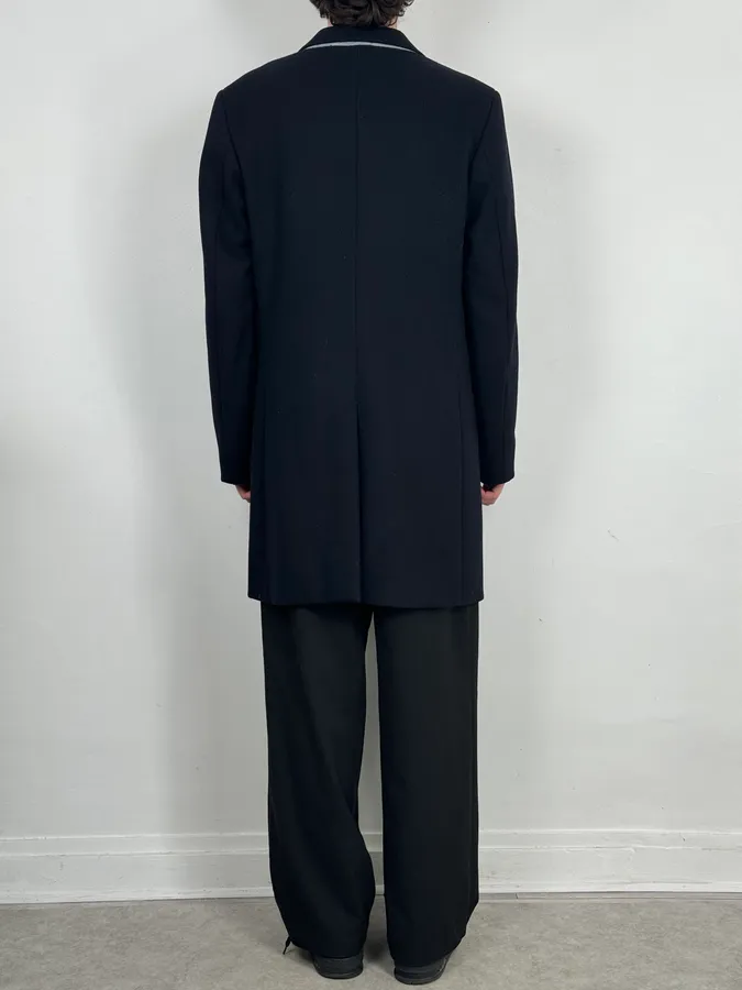 Jil Sander Navy Wool Long Coat - Image 3