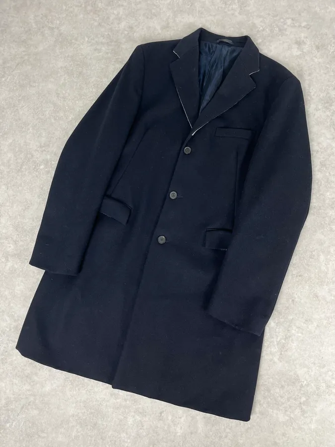 Jil Sander Navy Wool Long Coat - Image 4
