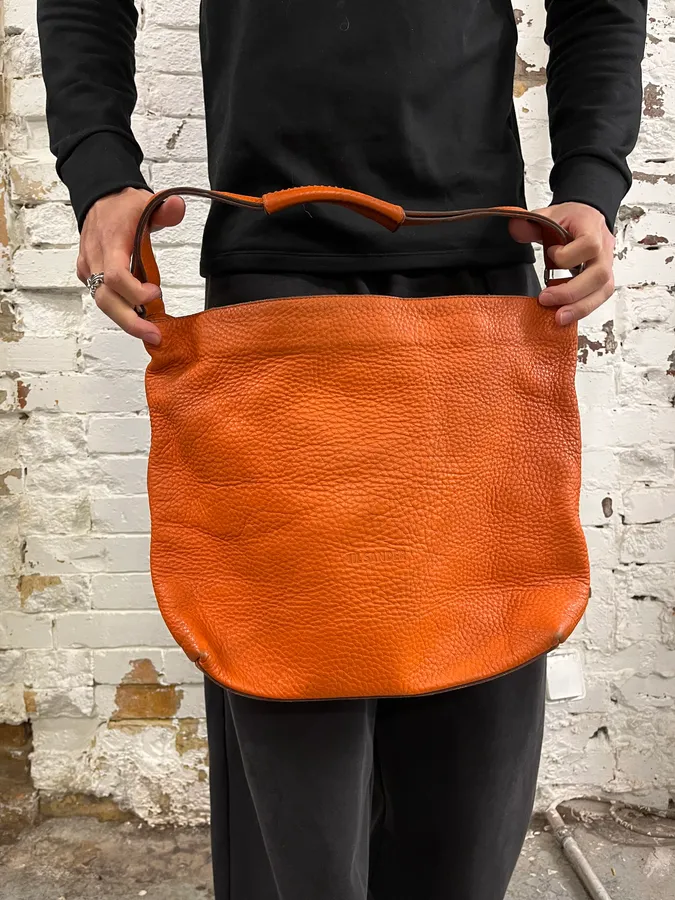 Jil Sander Orange Handle Leather Bag - Image 3