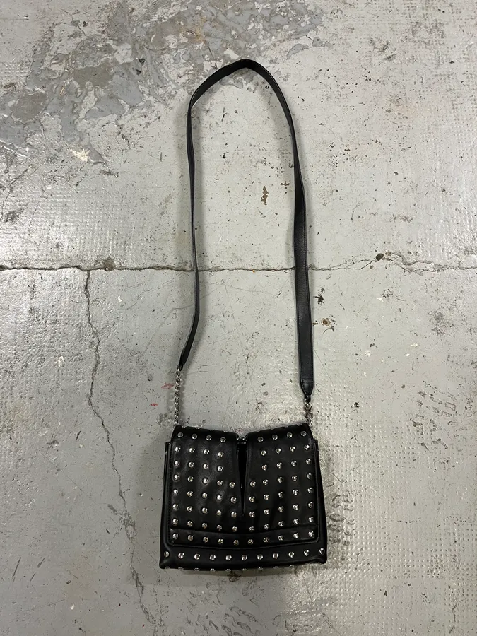 Jil Sander Studded Black Leather Shoulder Bag - Image 6