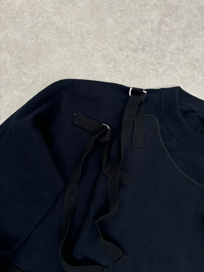 Jil Sander Two Front Bondage Navy Sweater - Image 7