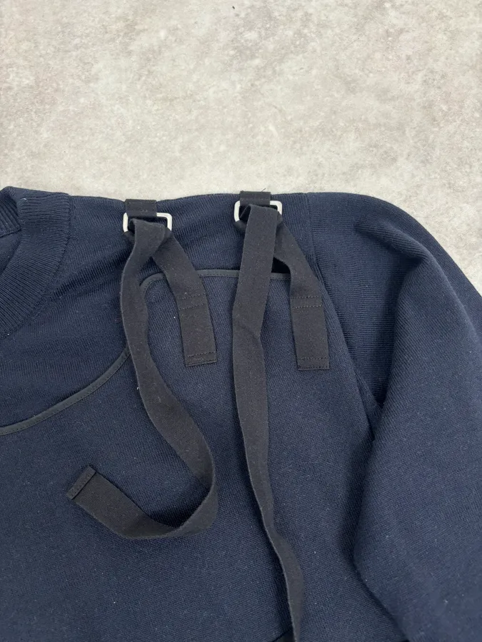 Jil Sander Two Front Bondage Navy Sweater - Image 8
