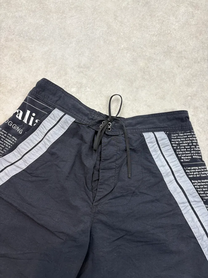 John Galliano Dark Navy Magazine Nylon Swim Shorts - Image 5