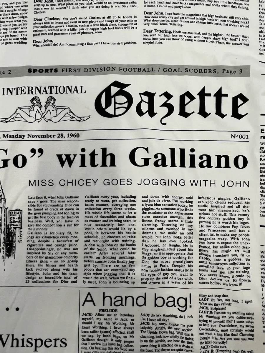 John Galliano Gazette Newspapers Black & White Longsleeves - Image 5