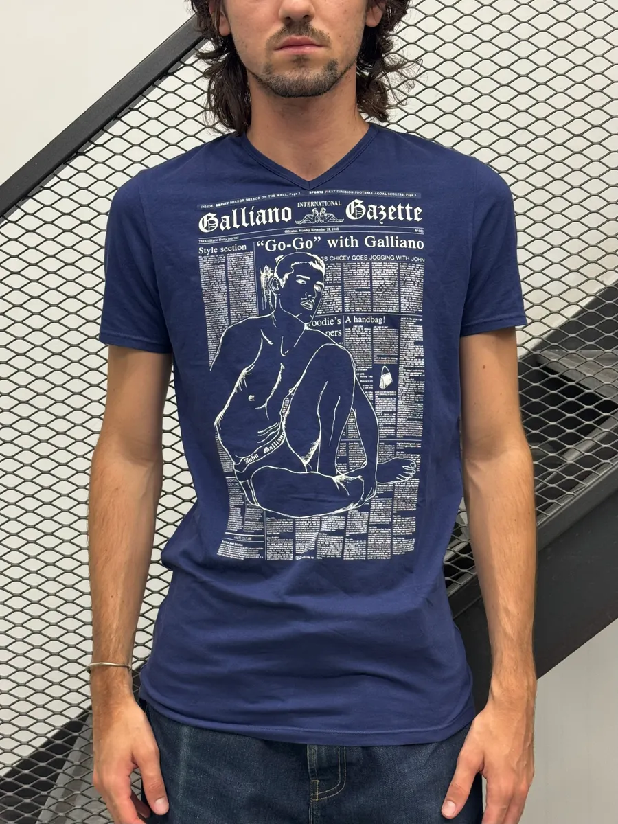 John Galliano Gazette Women Navy T-Shirt - Image 2
