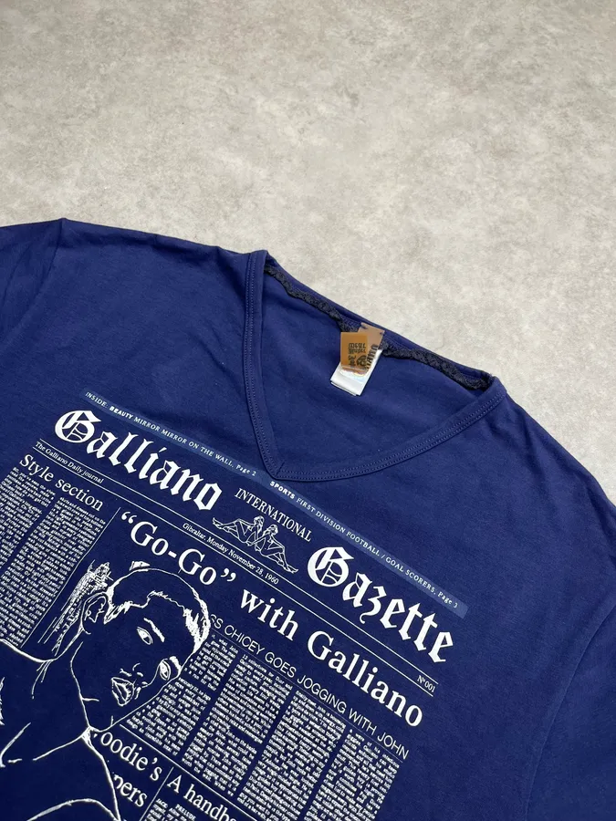 John Galliano Gazette Women Navy T-Shirt - Image 4