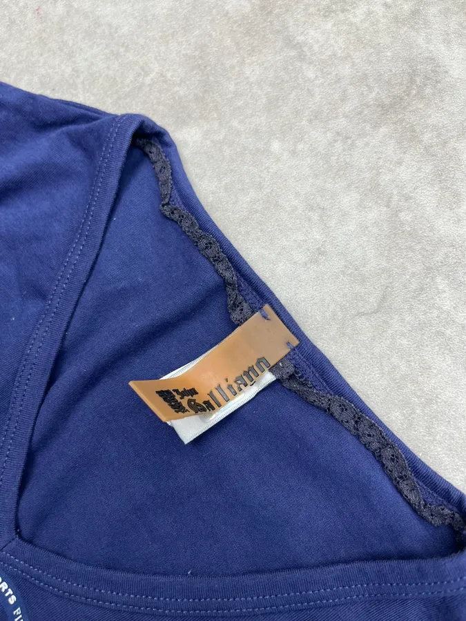 John Galliano Gazette Women Navy T-Shirt - Image 7