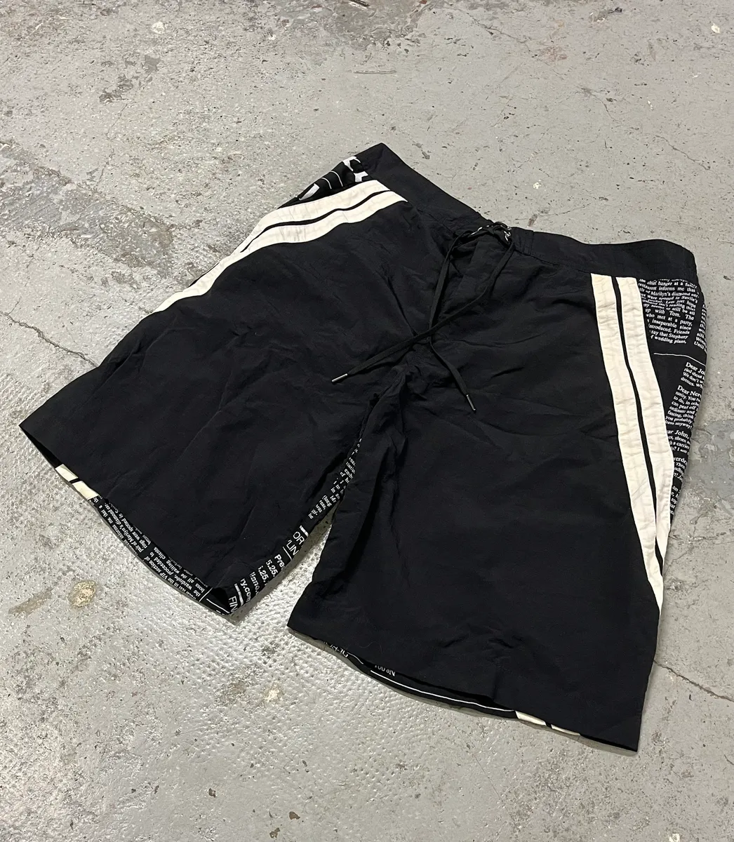 John Galliano Magazine Black & White Swim Shorts - Image 7