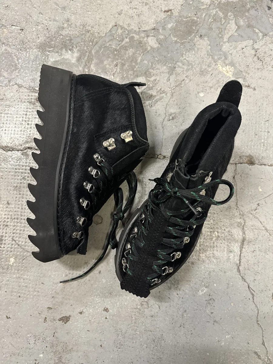 Junya Watanabe Pony Hair Black Mountain Boots - Image 7