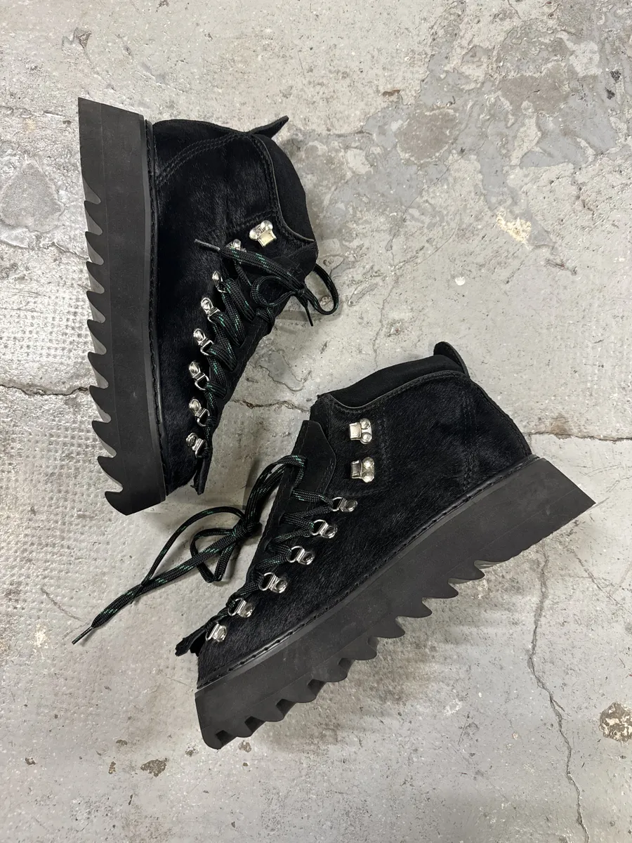 Junya Watanabe Pony Hair Black Mountain Boots - Image 8