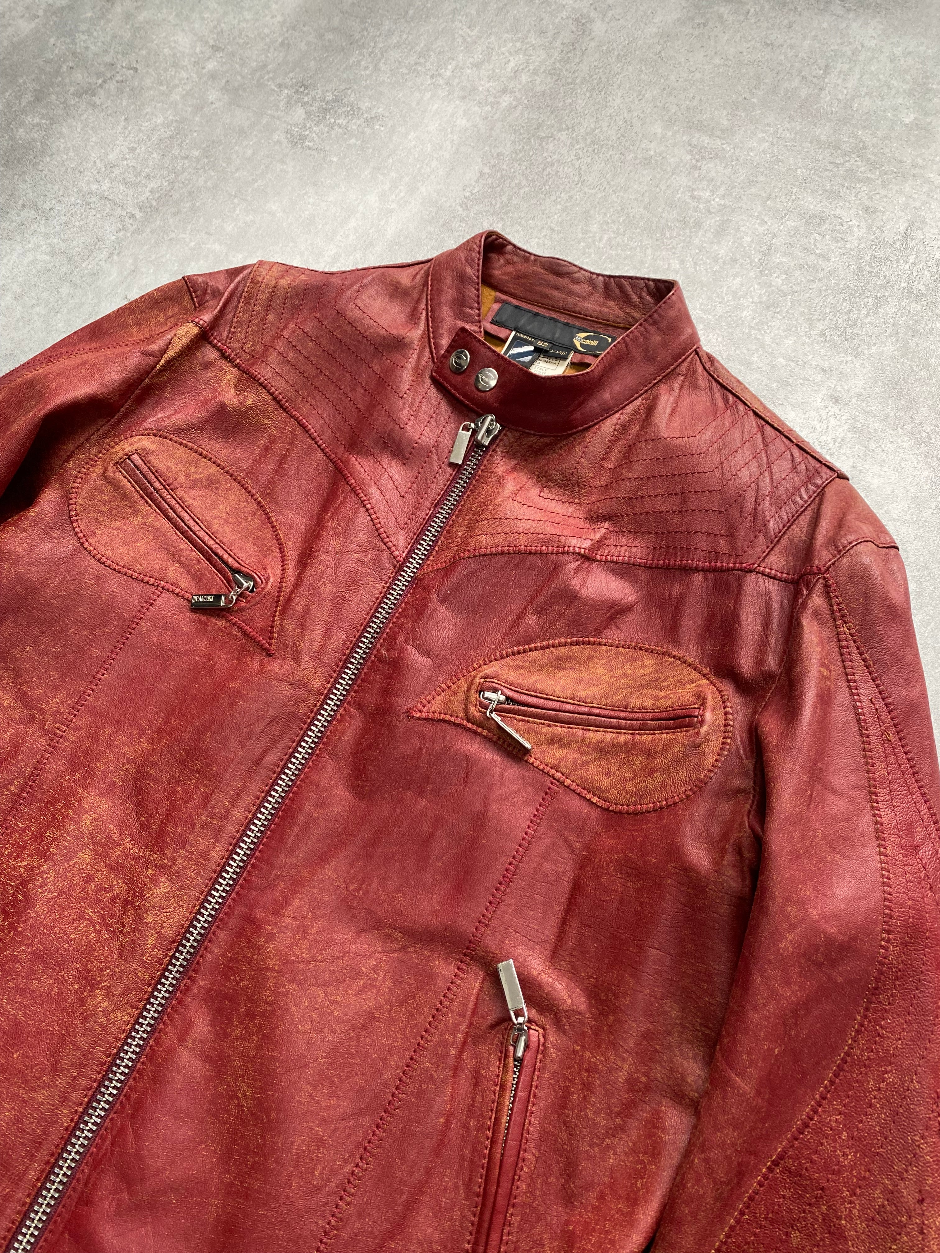 SS2004 Cavalli Sexy Biker Conceptual Leather Jacket (L) - Image 2