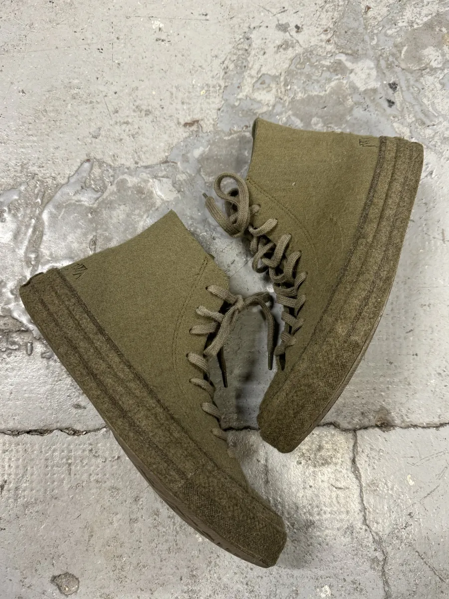 JW Anderson Converse Green High Mohair Shoes - Image 2