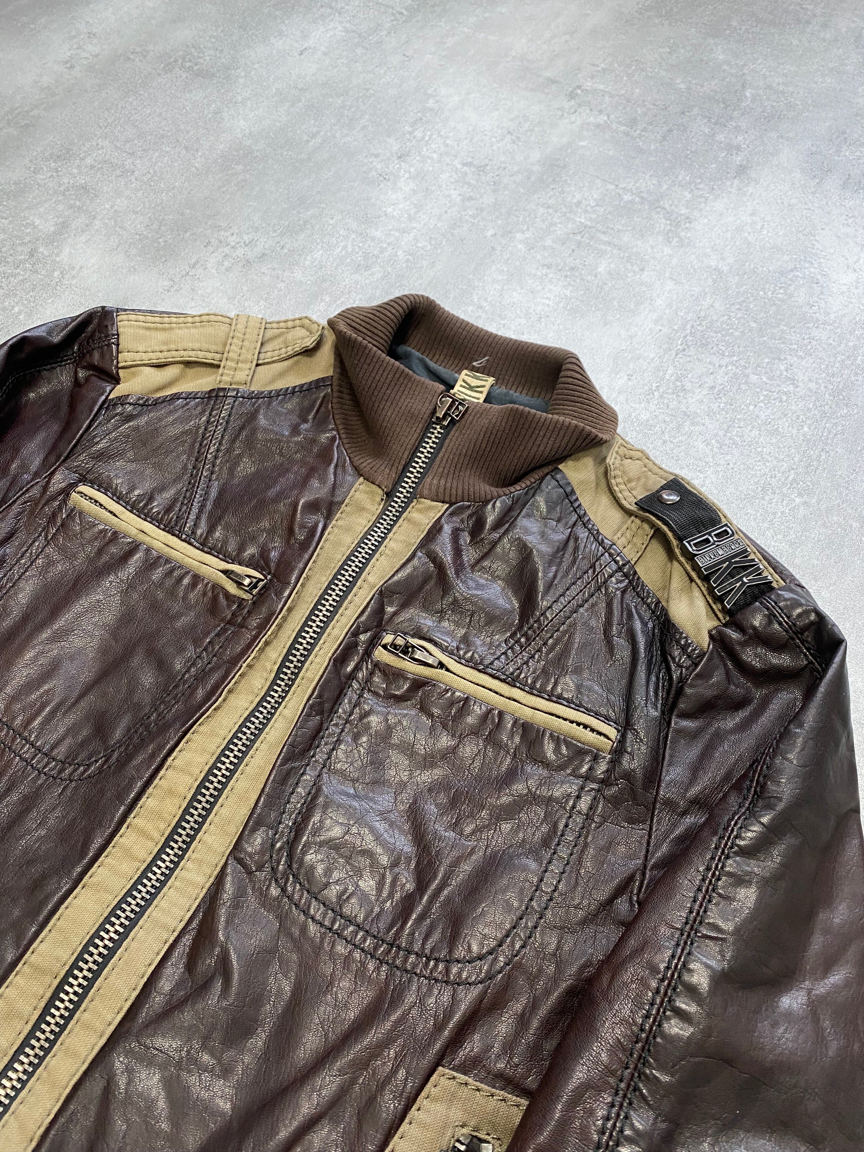Dirk Bikkembergs Elite Parachute Brown Leather Jacket - Image 2