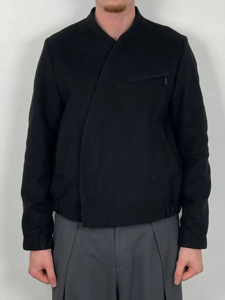 Kenzo Asymmetrical Wool Black Jacket - Image 2