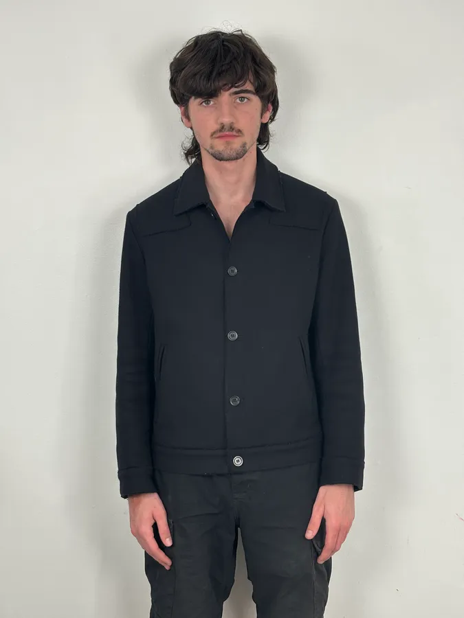 Kenzo Black Classy Wool Buttoned Coat - Image 2