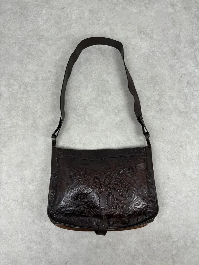 Kenzo Brown Embroidered Shoulder Bag - Image 4