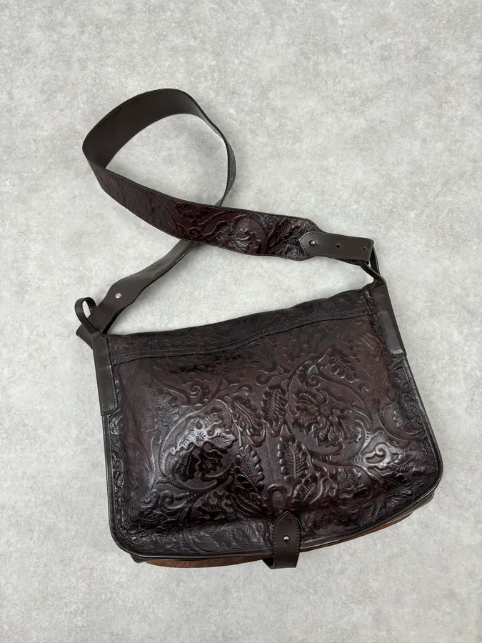 Kenzo Brown Embroidered Shoulder Bag - Image 7