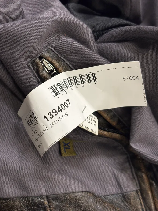 Kenzo Brown Eroded Racer Leather Jacket - Image 10