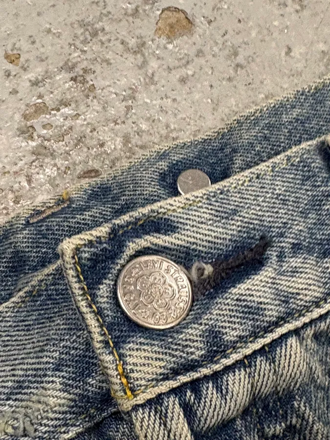 Kenzo Levi’s Destroyed Blue Denim Jeans - Image 6