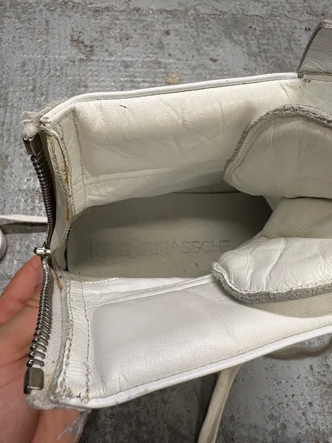 Kris Van Assche Backzip White Leather High Top Sneakers - Image 9
