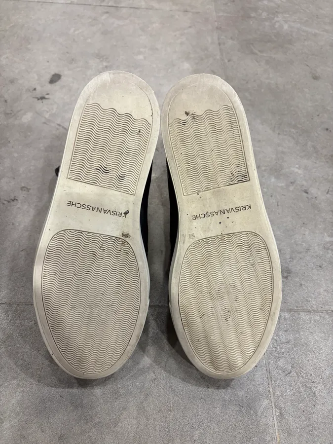 Kris Van Assche Black Leather Laced Eyeled Sneakers - Image 7