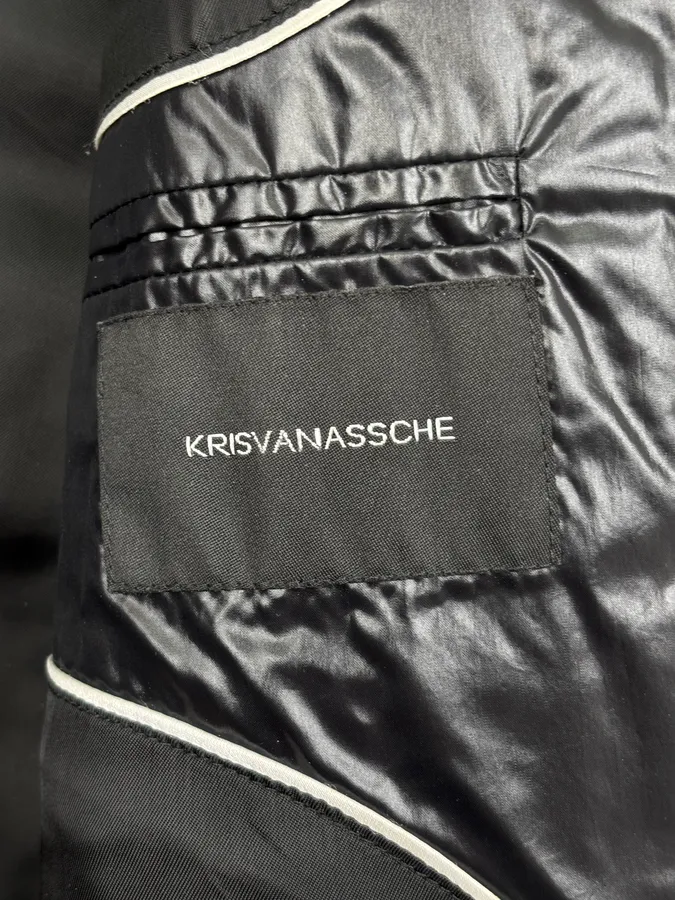 Kris Van Assche Black Shearling Collar Quilted Puffer Jacket - Image 10