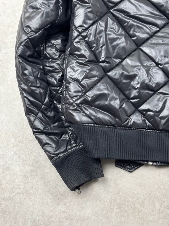 Kris Van Assche Black Shearling Collar Quilted Puffer Jacket - Image 9