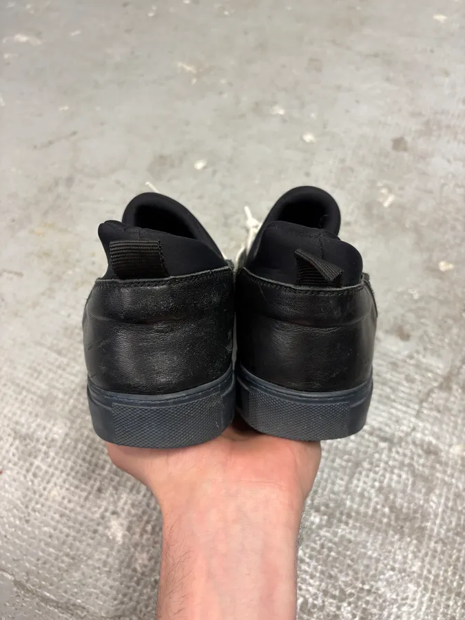 Kris Van Assche Black Suede Leather Laced Low Sneakers - Image 7
