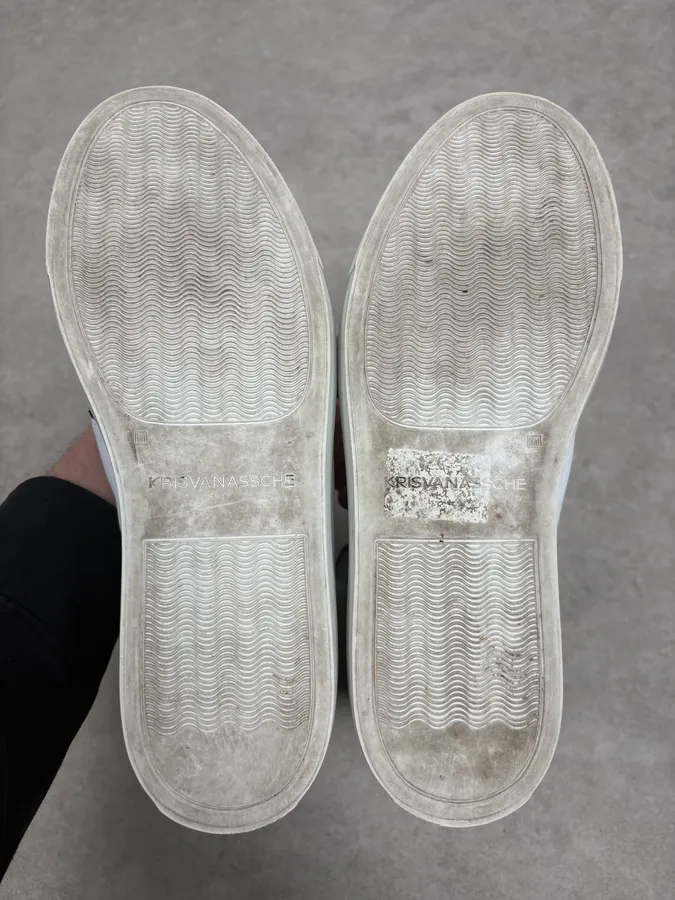 Kris Van Assche Black & White Leather High Megalaced Sneakers - Image 11