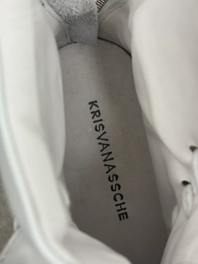 Kris Van Assche Black & White Leather High Megalaced Sneakers - Image 12