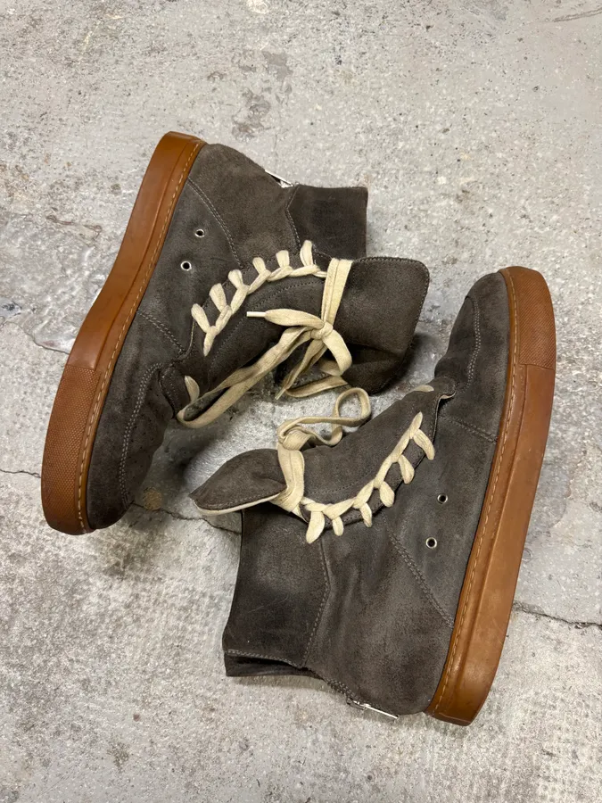 Kris Van Assche Grey Suede Leather High Shoes - Image 10