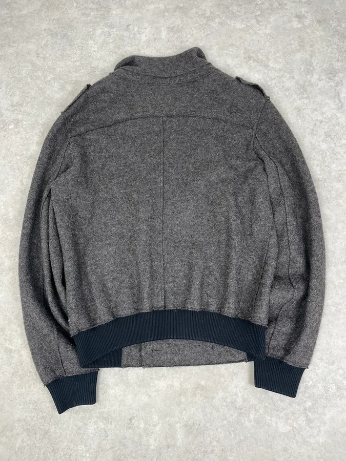 Kris Van Assche Grey Wool Double-Breasted Jacket - Image 6
